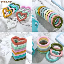 TYRY.HU 50pc Baby Teether Silicone Heart/Ring Food Grade Silicone Pandents DIY Teething Toy For Teeth Tiny Rod Baby Teether Gift