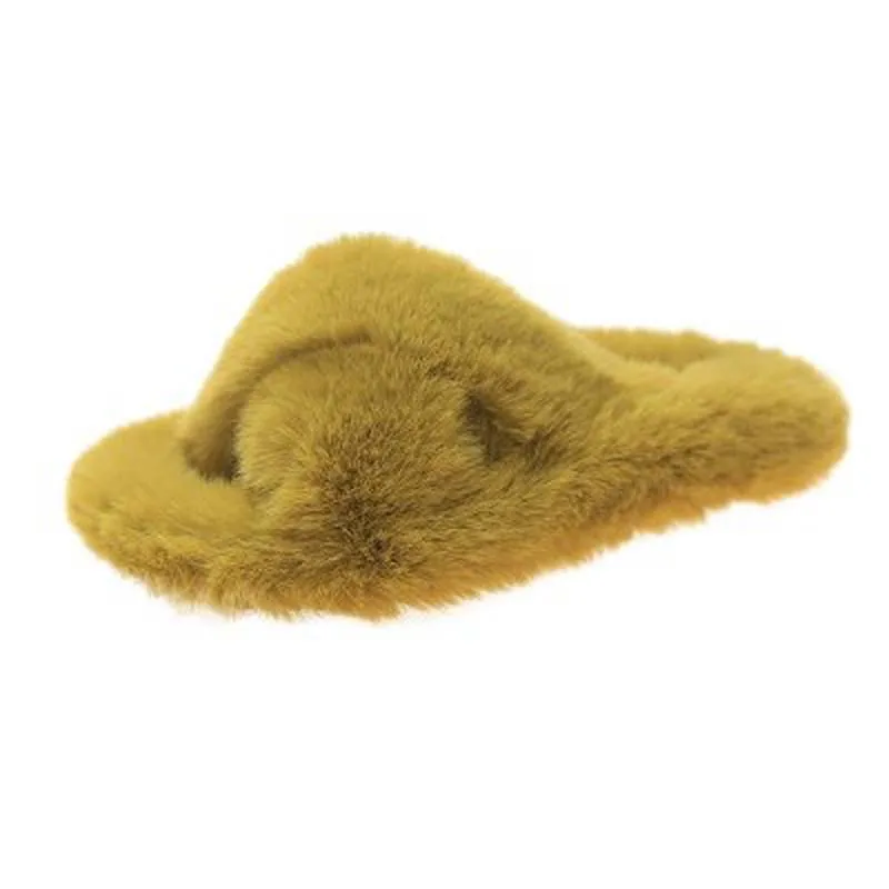 Women Slippers Winter Warm Shoes Woman Slip On Flats Slides Home Female Faux Fur Comfortable Non Slip Slippers Plus