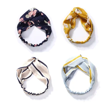 

Fashion Women Girls Summer Bohemian Hair Bands Print Headbands Vintage Cross Turban Bandage Bandanas HeadBands Hair Accessories