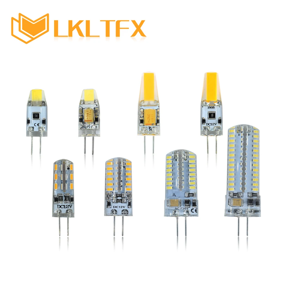 

LKLTFX AC/DC 12V G4 LED lamp corn Bulb COB 0705 1505 AC220V/230V SMD 3014 G4 LED light 360 degrees Beam Angle spotlight