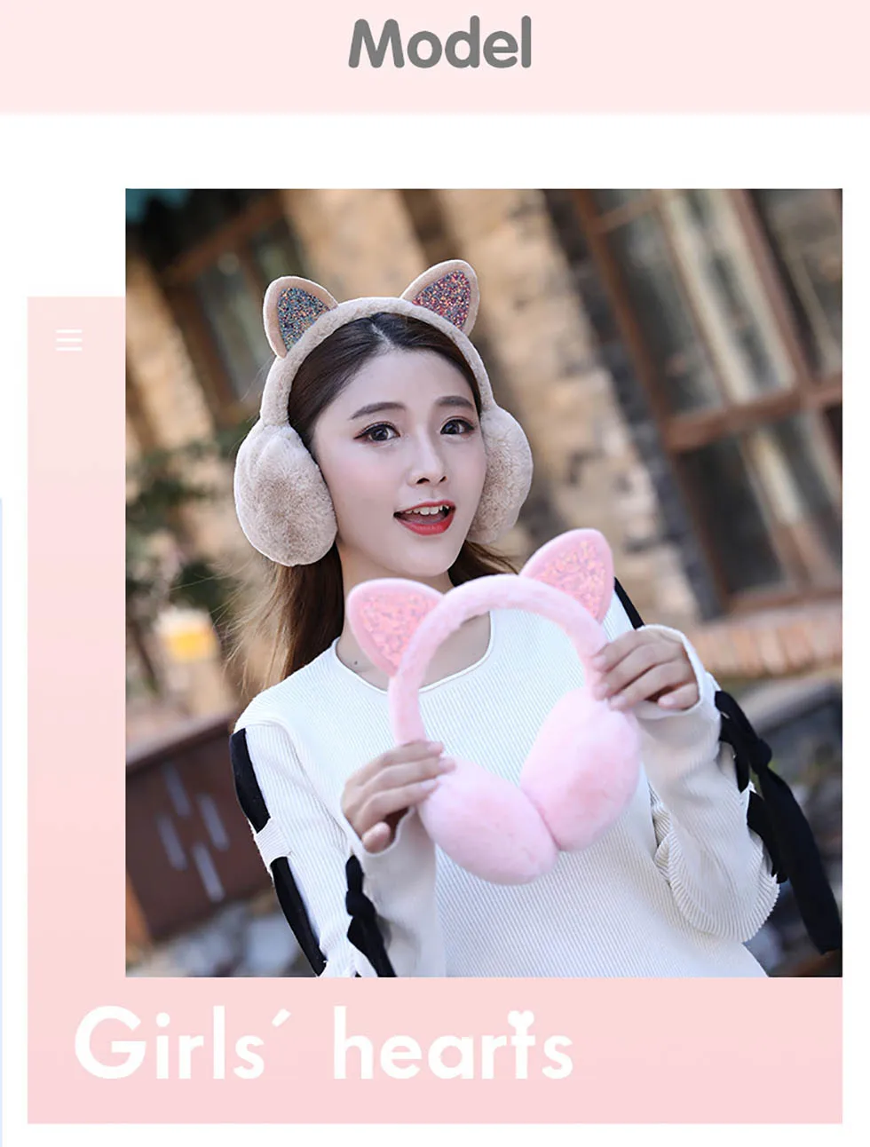 Calymel Brand Winter Earmuffs Xmas Gift Fashion Women Girl Fur Ear Warmer Muffs Outdoor Earlap Earmuff Headband Newest