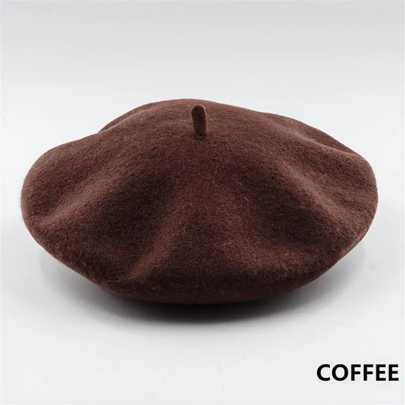 barrette hat mens Women Girl Beret French Artist Warm Wool Winter Beanie Hat Cap Vintage Plain Beret Hats Solid Color Elegant Lady Winter Caps mens black leather beret