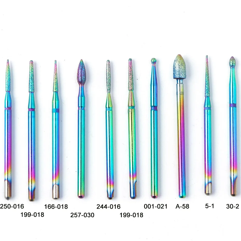 Вращающиеся сверла для ногтей, радужные алмазные золотые фрезы, фрезы для полировки Хамелеона, маникюрные сверла, аксессуары, инструмент JI1512 - Цвет: CDT-6