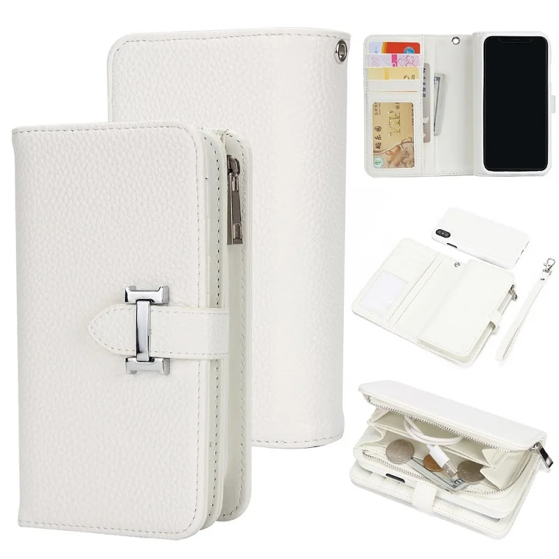 Чехол-книжка из искусственной кожи для iphone 7, 6, 6 S, 8 Plus, 5 Plus, 2 в 1, многофункциональный чехол-бумажник для iphone X, XS, Max, XR, 11, съемная сумка для телефона