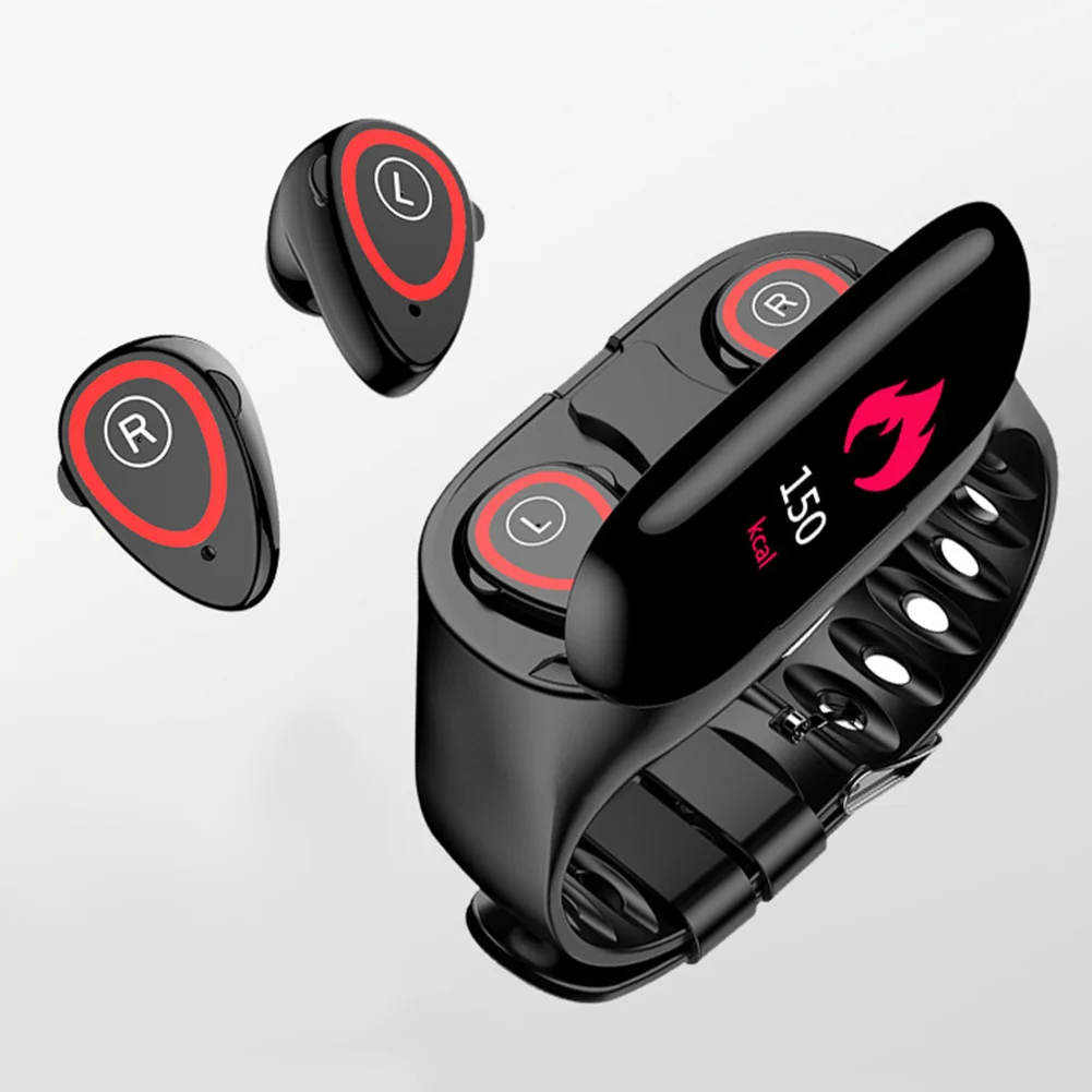 TWS M1 Bluetooth 5 0 наушники беспроводные для телефона Смарт часы с монитором сердечного