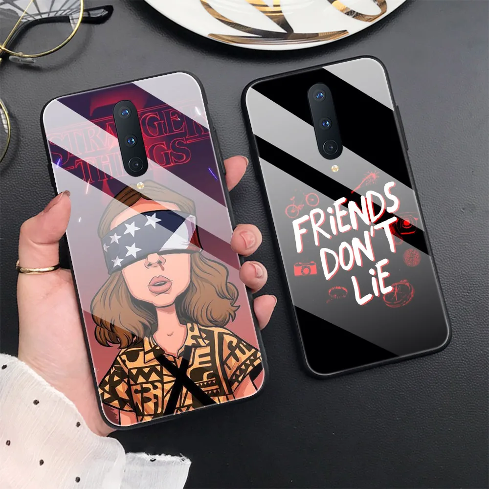

Stranger Things Case For Oneplus 8 Pro 8T 7T 7 6T 6 Nord Pro Glass Phone Cases for one plus 8 8pro 1+7 1+7t 1+8t 1+6 1+6t Cover