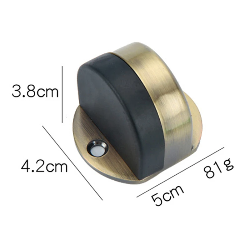 New Oval top Free punch door touch bedroom bathroom invisible absorb anti-collision rubber door stop door suction brushed steel