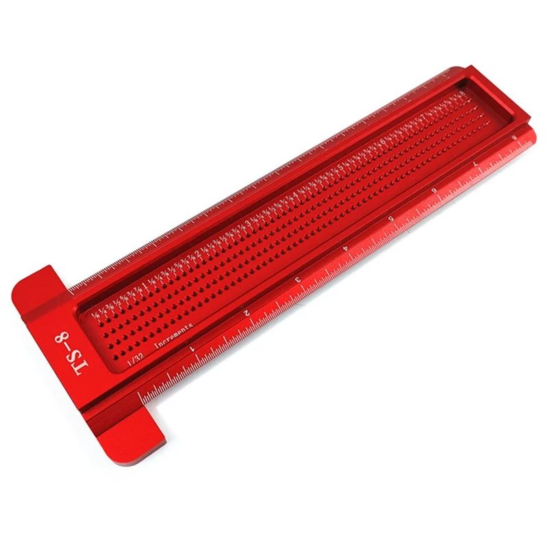 

Scale Ruler T-Type Hole Stainless Woodworking Measuring Tool