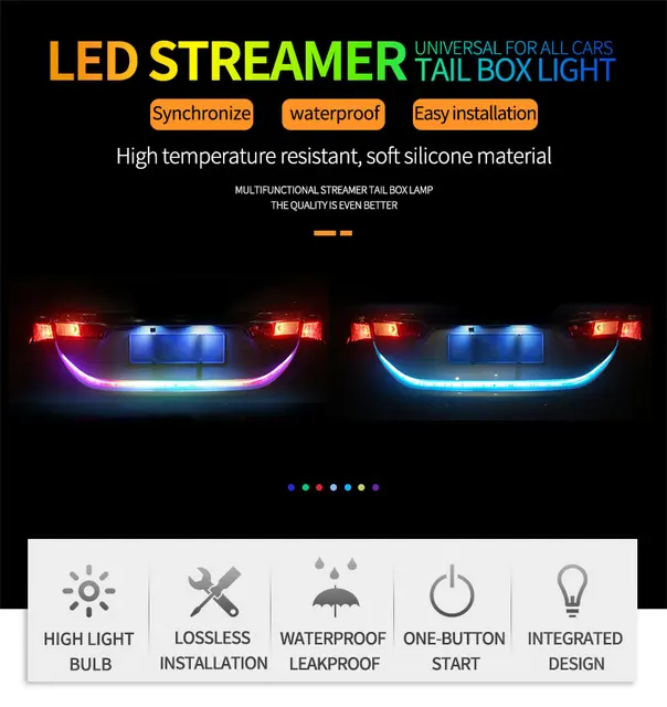 Auto Zusätzliche Stop Licht Dynamische Streamer Schwimm LED