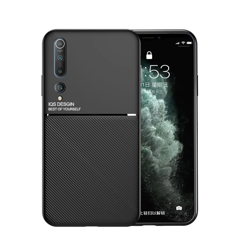 

Slim leather texture matte phone case for Xiaomi Mi 10 9 CC9 8 Pro Lite CC9E 9SE 8SE Mix3 6X 5X car magnetic case