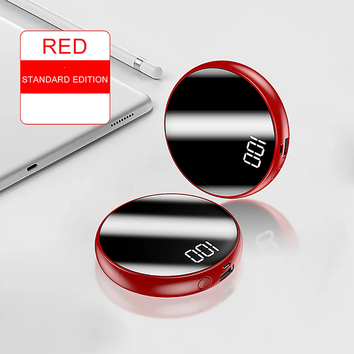 Red-4000mAh Mi ni power Bank, 10000 мА/ч, для iPhone X, Xiaomi mi, power bank, Pover Bank, зарядное устройство, два порта Usb, внешняя батарея, повербанк, портативный - Цвет: Red-4000mAh