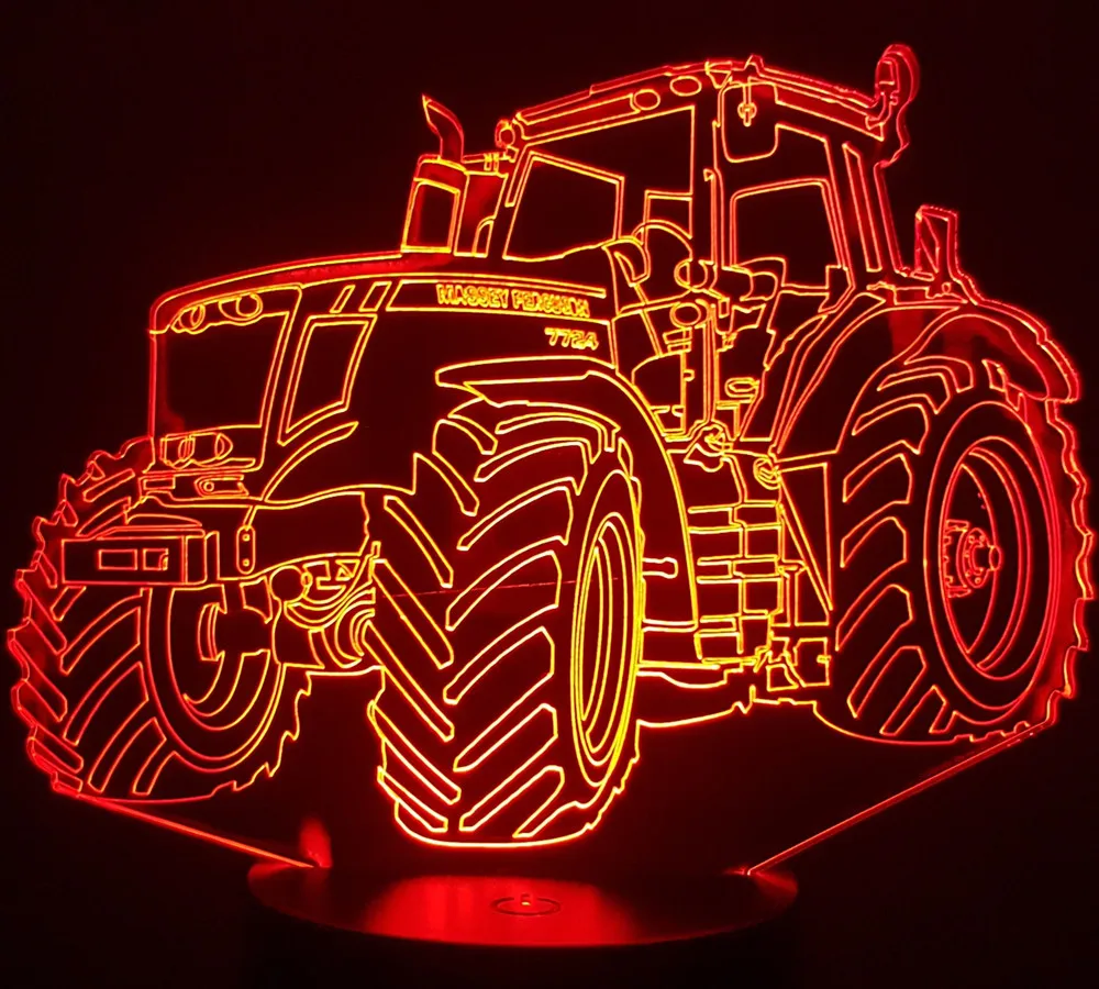 Экскаваторы транспортного средства трактора бульдозера 3D 7 цветов визуальный светодиодный ночник для детей сенсорный Usb Таблица Lampara лампе - Испускаемый цвет: Color change