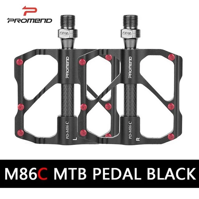 Mtb quick release Педали Дорожный велосипед педали ультра-светильник горный велосипед MTB педали из углеродного волокна 3 подшипники pedale vtt - Цвет: M86C MTB BLACK