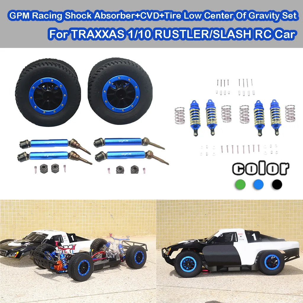 

GPM Racing Shock +CVD+Tire Low Center Of Gravity Set For 1/10 RUSTLER/SLASH Car Parts Accessories Accesorios de coche #BZ
