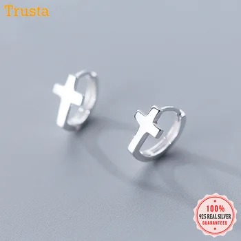 

Trustdavis Authentic Minimalist 925 Sterling Silver Gothic Cross Clip Earrings For Women Girl Teen Piercing Earing Jewelry DA93