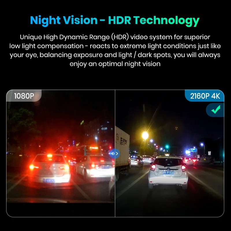 Buy Junsun 4K Ultra HD WiFi Car Dash Cam 2160P 60fps ADAS Dvr with 1080P  Sony Sensor Rear Camera Night Vision GPS Online