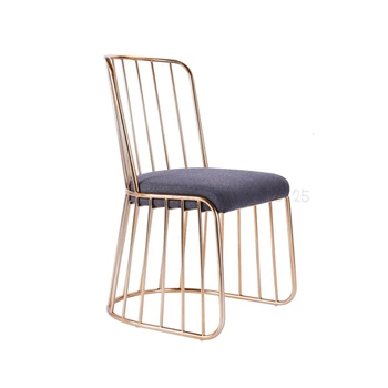 

Nordic Modern Simple Golden Iron Art Restaurant Chair Cafe Bar Backrest Leisure Creative