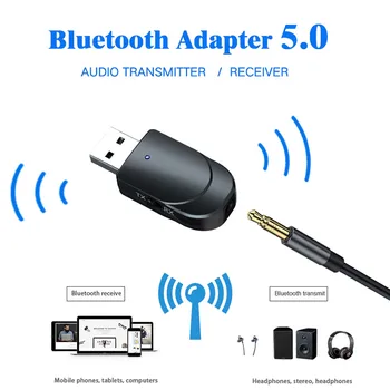 

Portable USB Bluetooth 5.0 Audio Transmitter/Receiver Adapter 3.5mm Aux Cable User Manual For TV/PC Headphone Speaker 20APR10