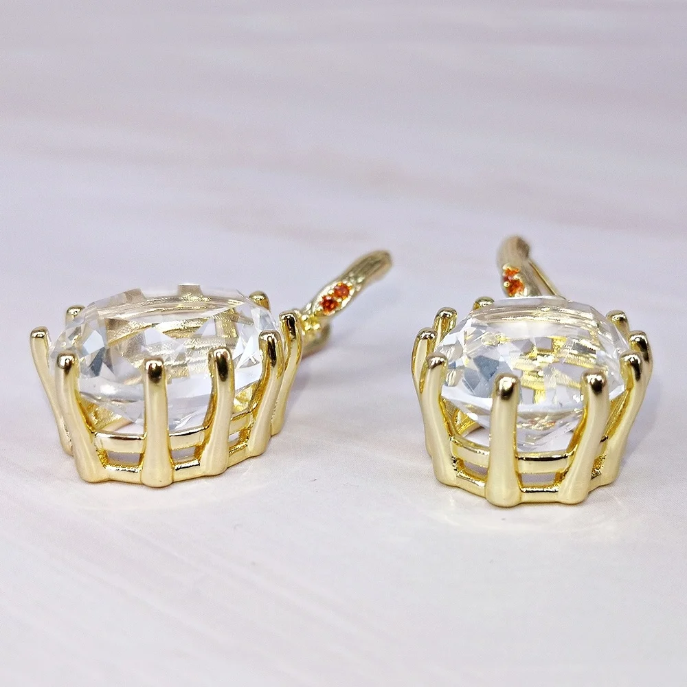 DreamCarnival1989 Women Dangle Earrings Big Clear White Zircon 18mm Shiny Fine Cut Dating Fashion Jewelry New Year Gift WE4108W