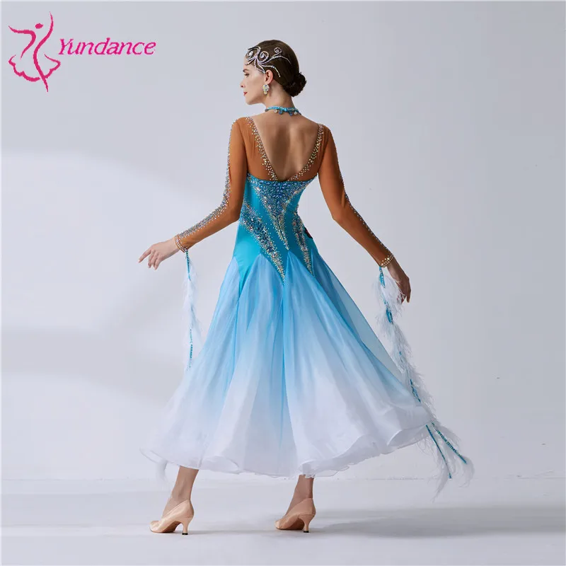 Girl dance costume B-19435 Black Lace Sexy Women Ballroom Dance Dress Long Sleeve Waltz Tango Dance Competition Performance Clothes