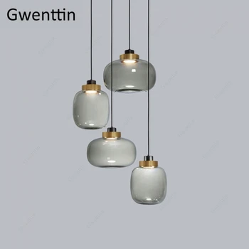 

Dinning Hanging Lamp Nordic Loft Industrial Smoke Gray Glass Pendant Lights Home Decor for Living Room Modern Led Light Fixtures