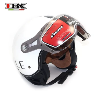 

IBK Motorcycle Helmets Chopper Scooter Casco Casque Men/Women 3/4 Vintage Open-Face summer winter white Helmet IBK-K100