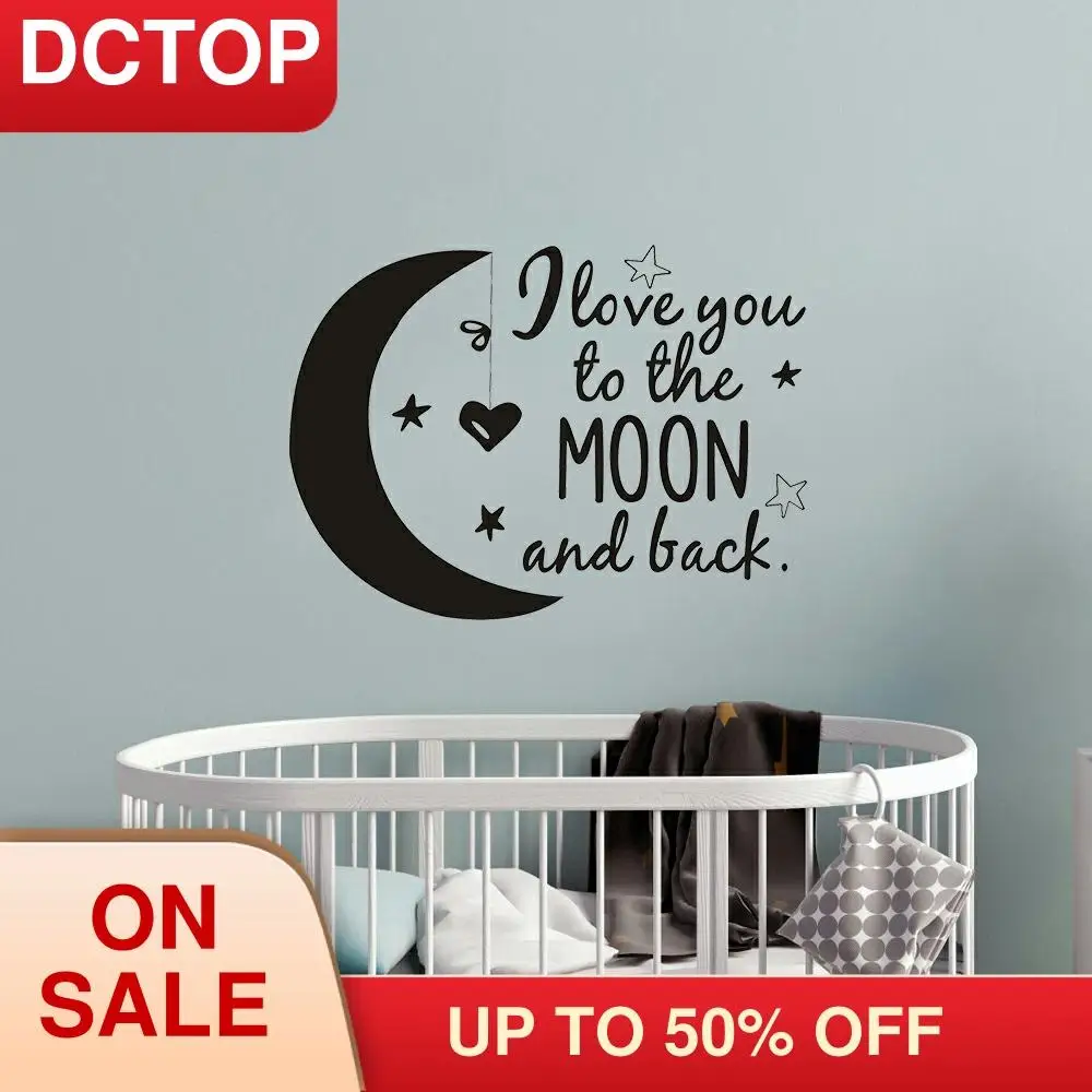 Наклейки на стену Love You to The Moon и Back обои с цитатами Современный домашний декор