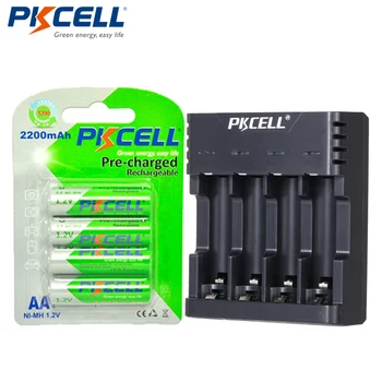 

4Pcs/card LSD NIMH AA Rechargeable Battery 1.2V 2200mAh Pre-charged Batteries +1Pcs 1-4pcs AA/AAA NiMh NiCd Battery Charger