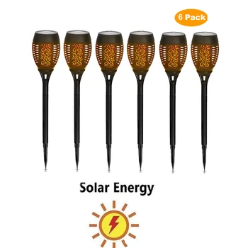 

2-8pcs Solar Flame Light Flickering lawn lamp New Solar Flame Light 12 LED Outdoor Waterproof Landscape Torch Wall Lamp Garden Y