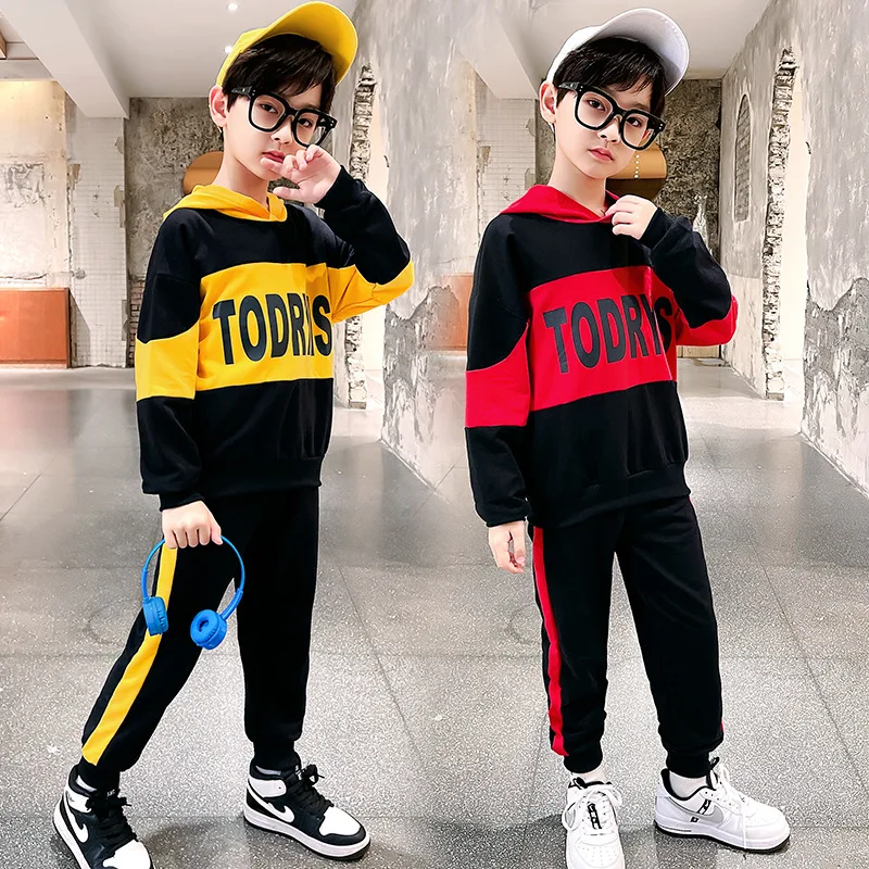 

Kids Tracksuit 2021 Spring Autumn Childrens Cotton Clothes Sets Boys' Leisure Suit Coat+Boys' Pants Sportswear Students Trousers