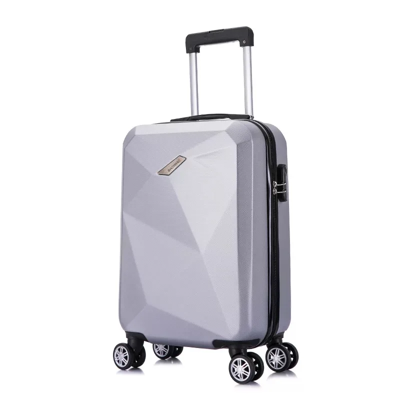 Silver 20 дюймов каюта носить на чемодан с колесиками 24 ''ABS чемодан на колесиках для путешествий Женская мода прокатки багаж дорожная сумка мужской чехол - Цвет: Silver