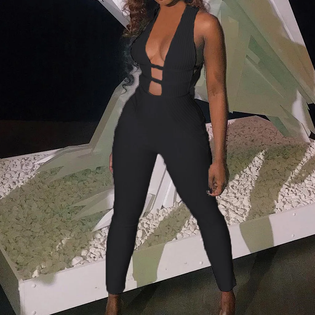 Womail sexy Jumpsuits Women Knitted v neck bodycon jumpsuit romper Female elegant jumpsuit long playsuit overall party fitness Womail sexy Jumpsuits Women Knitted v neck bodycon jumpsuit romper Female elegant jumpsuit long playsuit overall party fitness