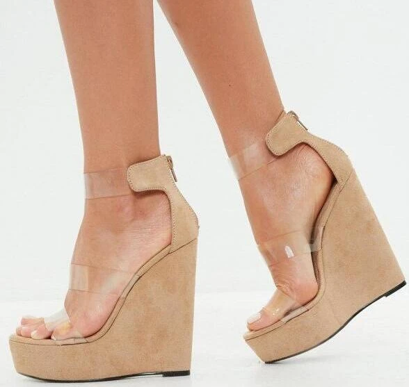 wedge nude heels