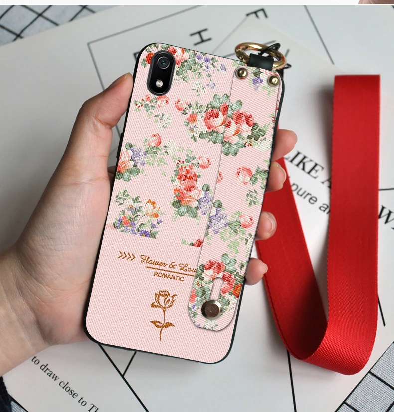 xiaomi leather case hard 3D Hoa Matte Silicone Trường Hợp Cho XiaoMi Redmi 5A 6 6A Cổ Dây Bao Da Dành Cho Redmi 7 10X Pro 7A 8A 8 9A 9C 9AT 9T 9i xiaomi leather case chain