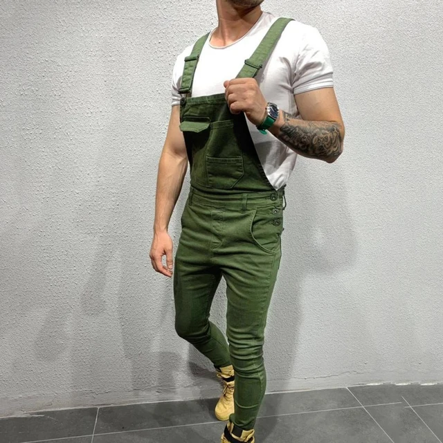 Rengør soveværelset bytte rundt finger Solid color Men's Jumpsuits Hi Street Multi Pocket Sleeveless Bib Overalls  for Man Slim Suspender Pants Trousers Plus Size M-3XL - AliExpress