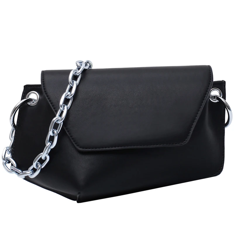

iVog New Arrival Everyday Female Small Crossbody Messenger Handbag Black gg Chain Geometric Chest Bags for Women 2019
