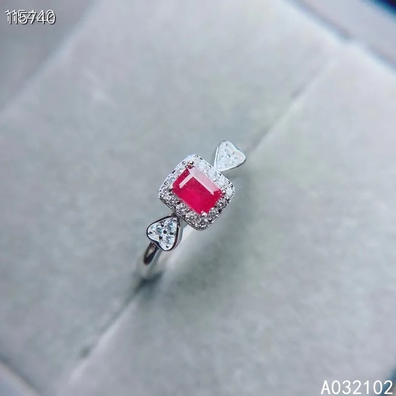 

KJJEAXCMY fine jewelry S925 sterling silver inlaid natural ruby new girl noble adjustable ring support test Chinese style