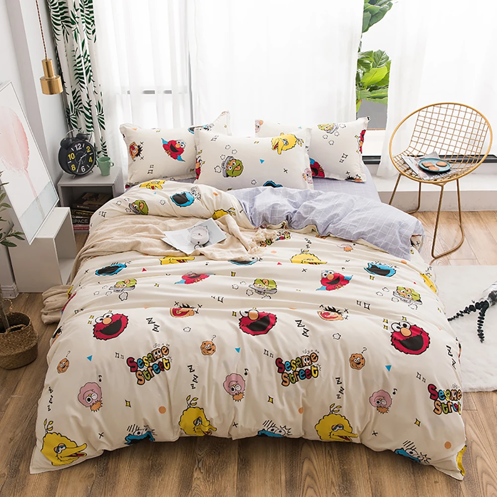 Beige Bedding Set Набор постельных принадлежностей thumпостельные принадлежности из сосны, мультяшный дом, свежий модный пододеяльник, пододеяльник, светильник, синяя королева, полная двуспальная односпальная кровать, набор - Цвет: Beige Bedding Set