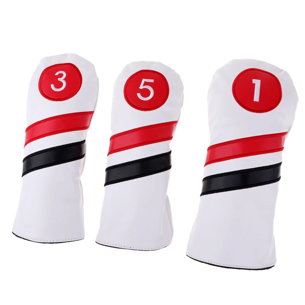 6Pcs Golf Driver Head Cover 1 3 5 Fairway Woods Headcovers Golf Club Protect Cover Golf Accessories Replacement Supplies