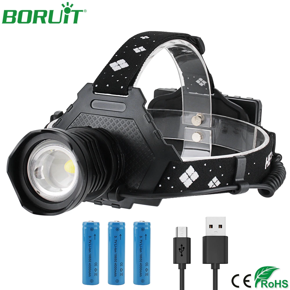 BORUiT XHP70 светодиодный налобный фонарь вспышка светильник Масштабируемые Перезаряжаемые головной светильник s Водонепроницаемый Отдых Охота Головной фонарь светильник 18650 Батарея