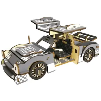 

Super Car DIY 3D Wooden Puzzle Woodcraft Assembly Kit Cutting Wood Toys For Christmas Gift 3111