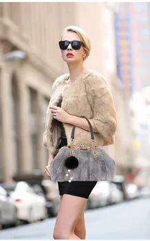 

New Luxury Woman Rhinestone Handbags Fashion Real Fur Bags For Ladies Women Chains Tote Bag Brand Winter Messenger Bag