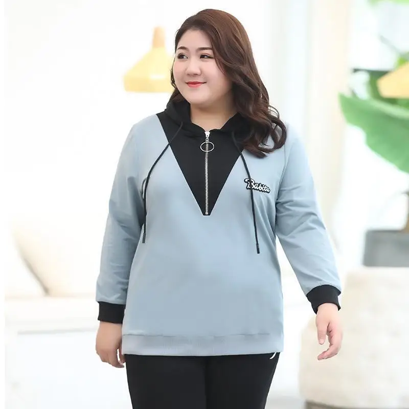 3XL-7XL женские толстовки свитера больших размеров Осенние повседневные пуловеры с капюшоном 5XL 6XL Большие размеры женские свитера Топы