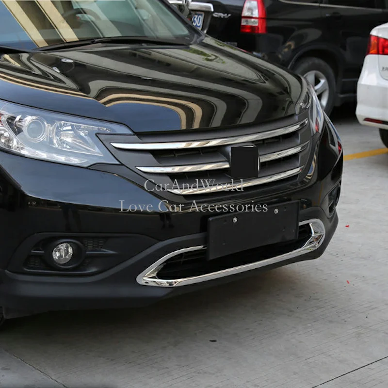 Для Honda CR-V CRV 2012 2013 ABS хромированные передние решетки, крышка рамы, отделка бампера, декоративная полоса, молдинг, автомобильные аксессуары