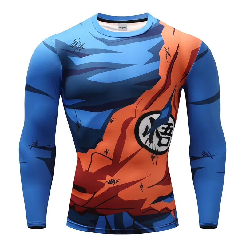 Anime 3D Printed T shirts Men Compression Shirts Fitness Quick dry Long Sleeve Tshirt Vegeta Cosplay Costume Tops Male clothing
