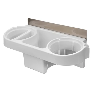 

Multifunction Bathroom Storage Hair Dryer Holder Shower Organizer Self-adhesive Wall Mounted Plastic Shelf Shampoo Straightener