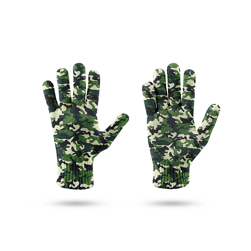 Half-Finger Gloves Camouflage Pattern Print Full Finger Gloves Men's Women's Outdoor Garden Work Gloves Cycling Fishing Gloves 