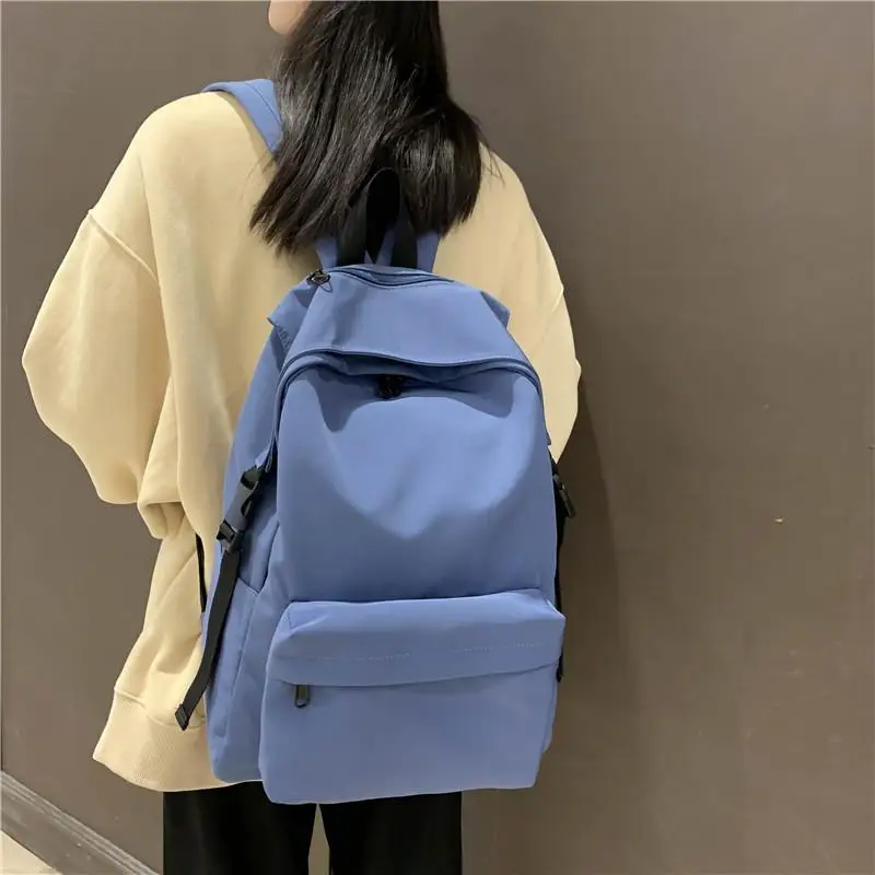 

Solid Backpack Women Large Capacity Shoulder Bag For Teenage Girl 2020 Summer School Bag Fashion Female Bagpack Travel Backpack