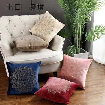 

45 * 45cm Cotton Cushion Bohemia Pillow Datura Pillow With Resin Drill Including Core Pillow 2020