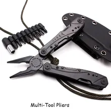 

14-In-1 Multitool with Safety Locking Pliers Pocket Knife Bottle OpenerScrewdriver with Nylon Sheath for Outdoor Camping Hunting
